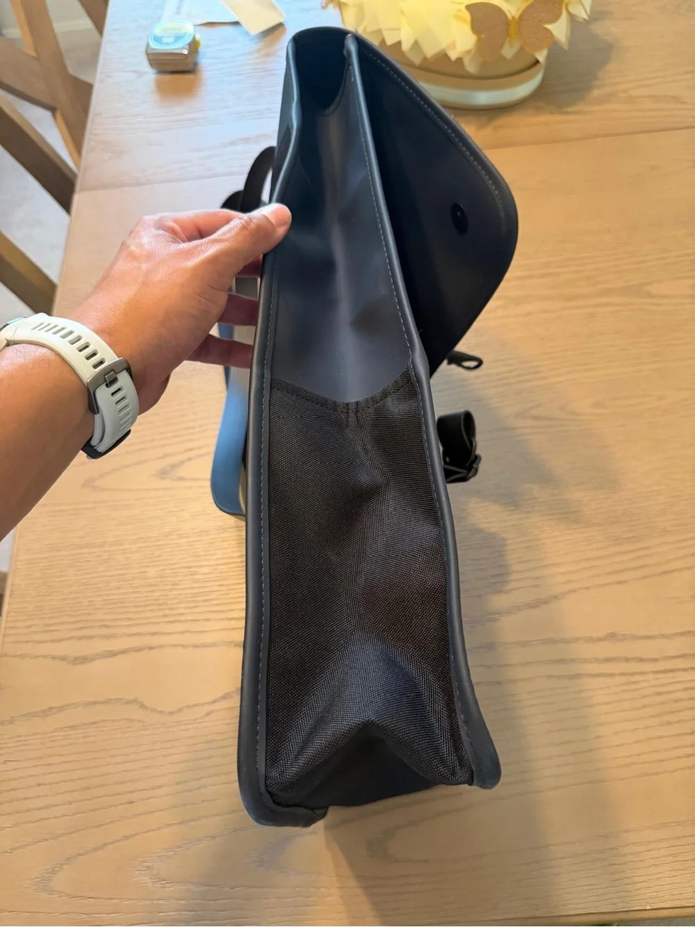 Rains navy blue Minimal Flap Backpack